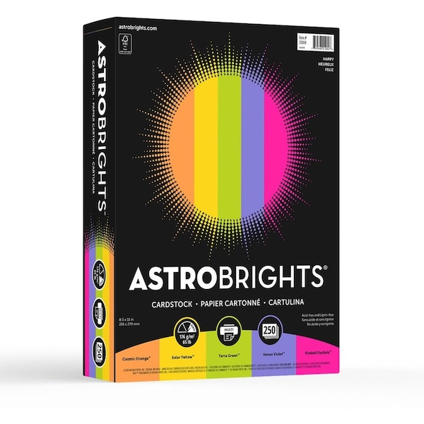 Astrobrights Paper, Astrobrt, 65#, Happyast, PK250 WAU21004 - main